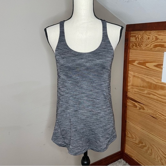 Lululemon Moment To Movement 2-In-1 Sports Bra Tank Heather Grey Black 4 W1BG0S - Picture 2 of 8
